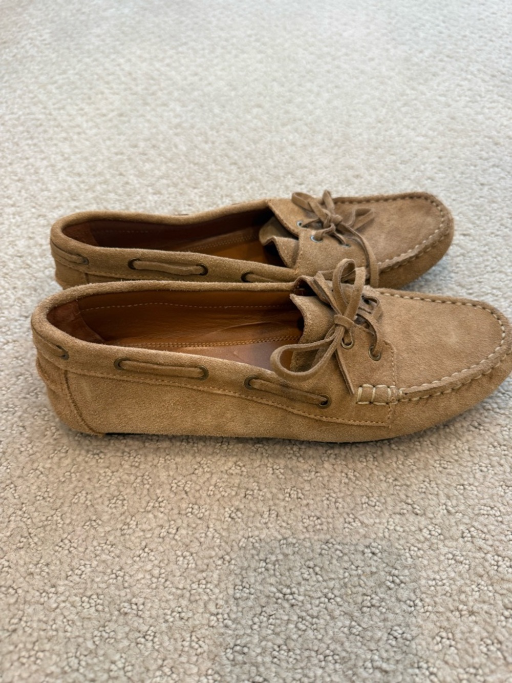 Women’s Suede Moccasin Loafers in Tan